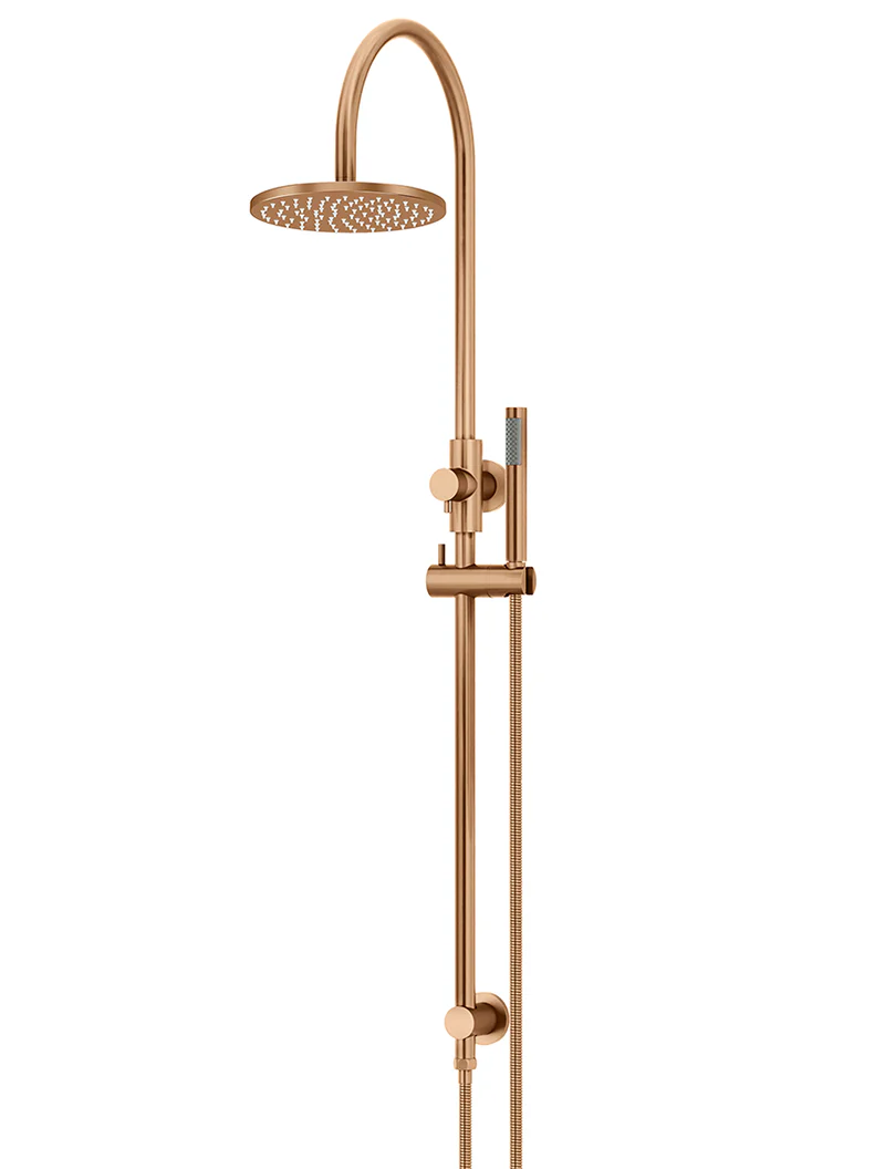 Round Gooseneck Shower Set with 200mm rose, Single-Function Hand Shower - Lustre Bronze - Image 5