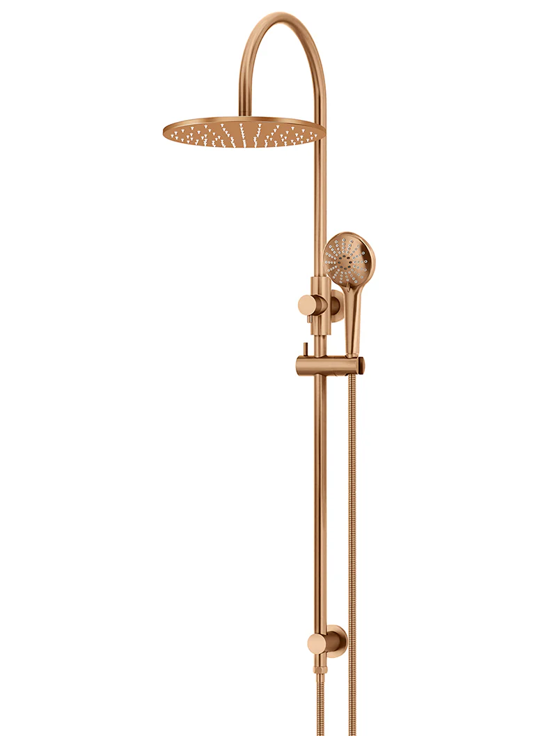 Round Gooseneck Shower Set with 300mm rose, Three-Function Hand Shower- Lustre Bronze - Image 6
