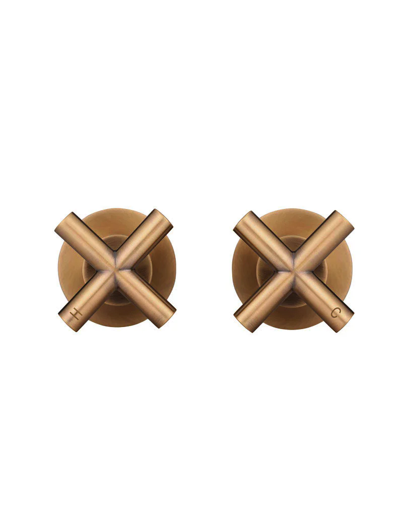 Round Cross Handle Jumper Valve Wall Top Assemblies - Lustre Bronze - Image 6
