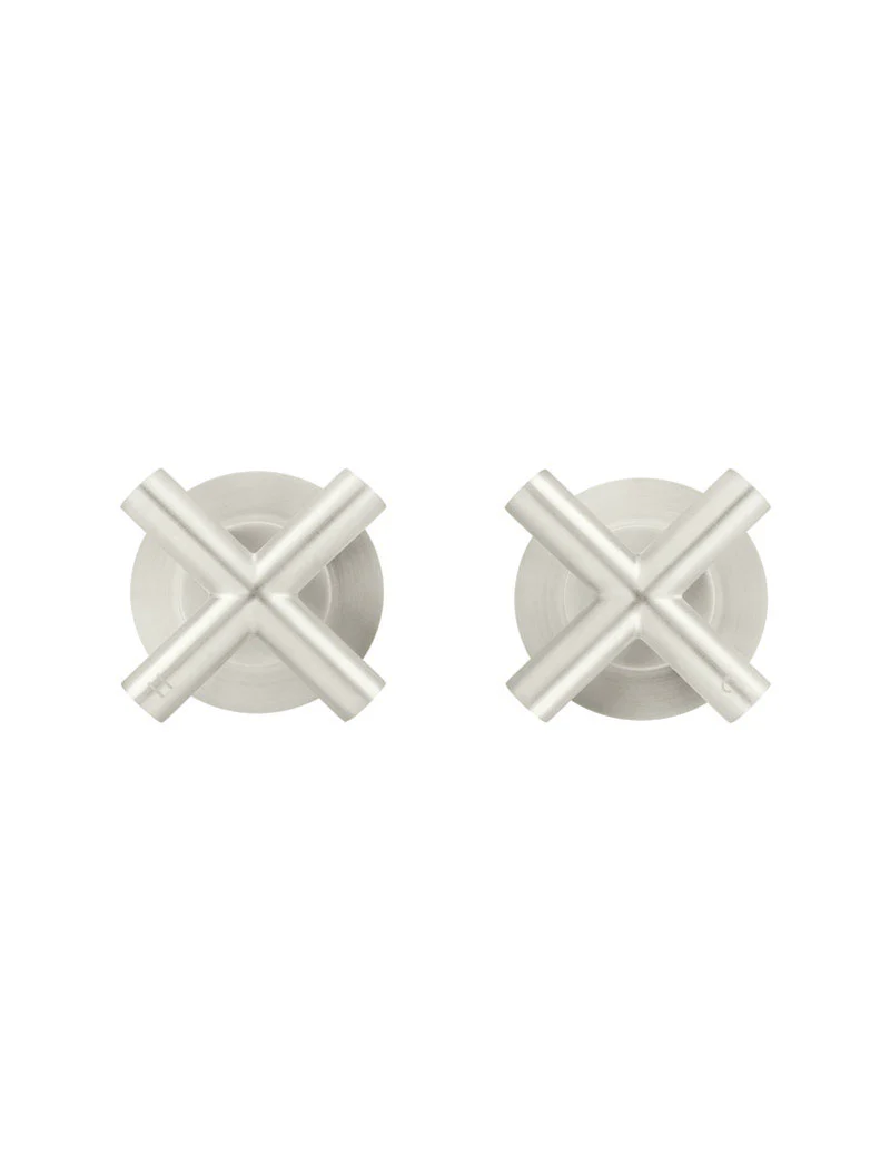 Round Cross Handle Jumper Valve Wall Top Assemblies - PVD Brushed Nickel - Image 5