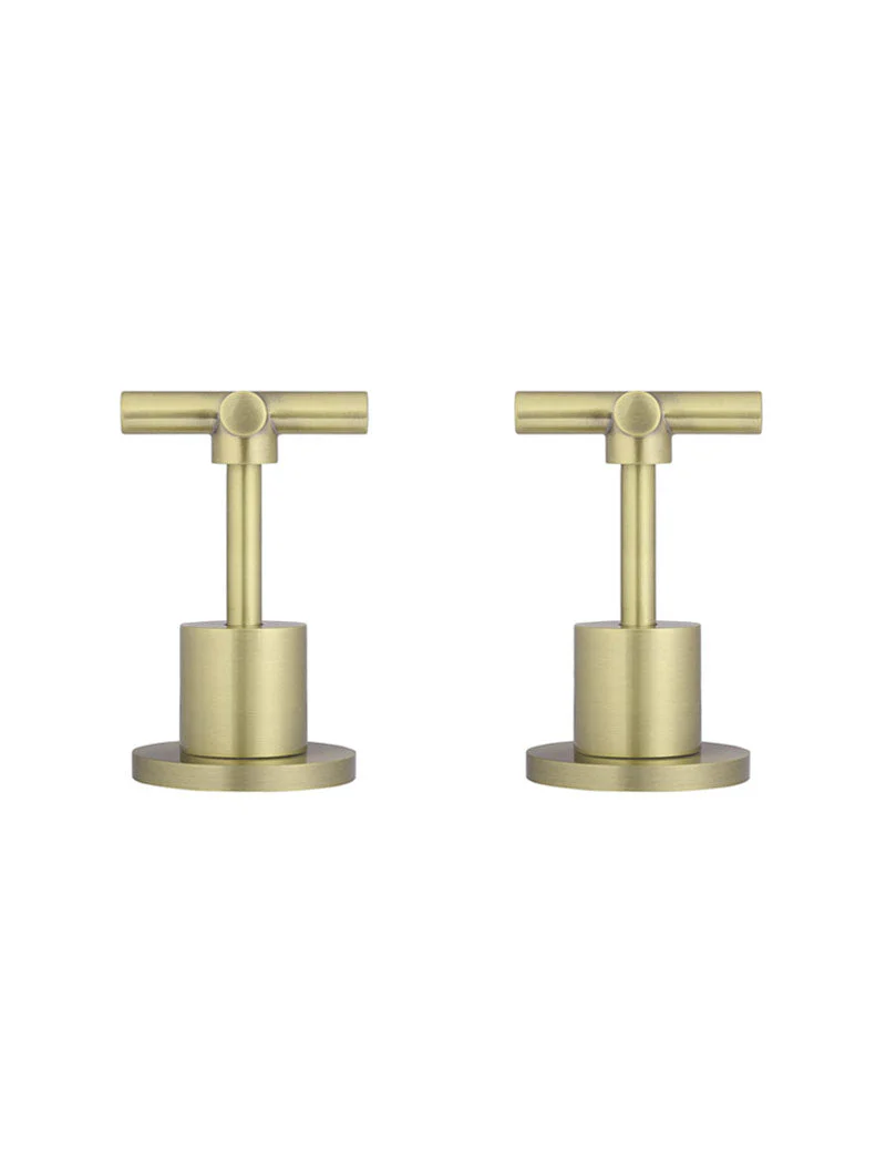 Round Cross Handle Jumper Valve Wall Top Assemblies - PVD Tiger Bronze - Image 3
