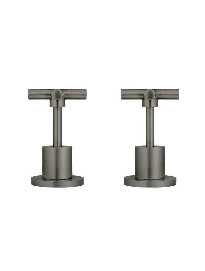 Round Cross Handle Jumper Valve Wall Top Assemblies - Shadow Gunmetal - Image 3