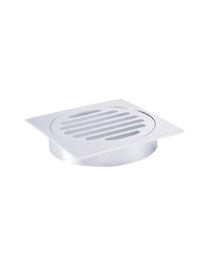 Square Floor Grate Shower Drain 100mm outlet - Polished Chrome - Image 3