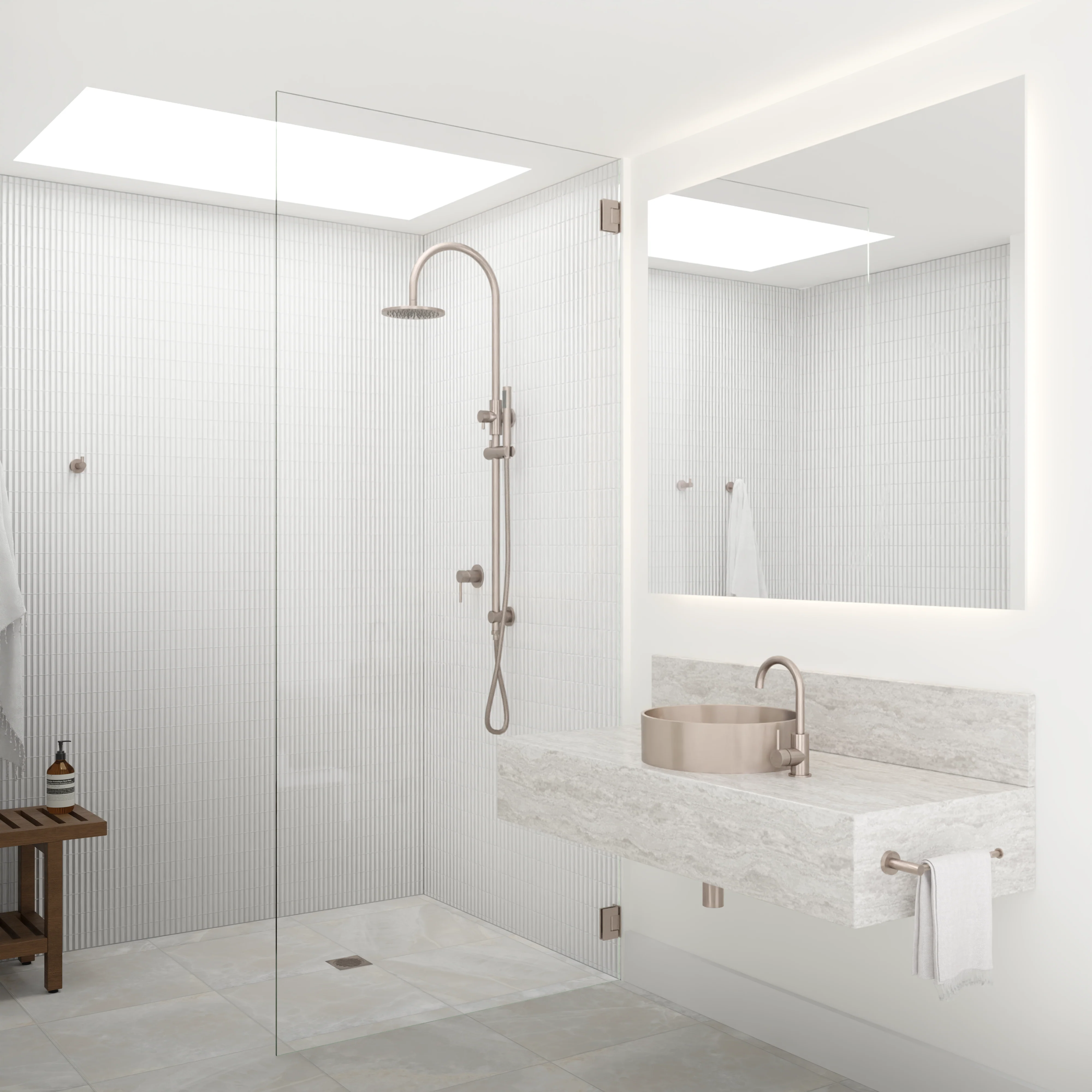 Glass to Wall Shower Door Hinge - Champagne - Image 5