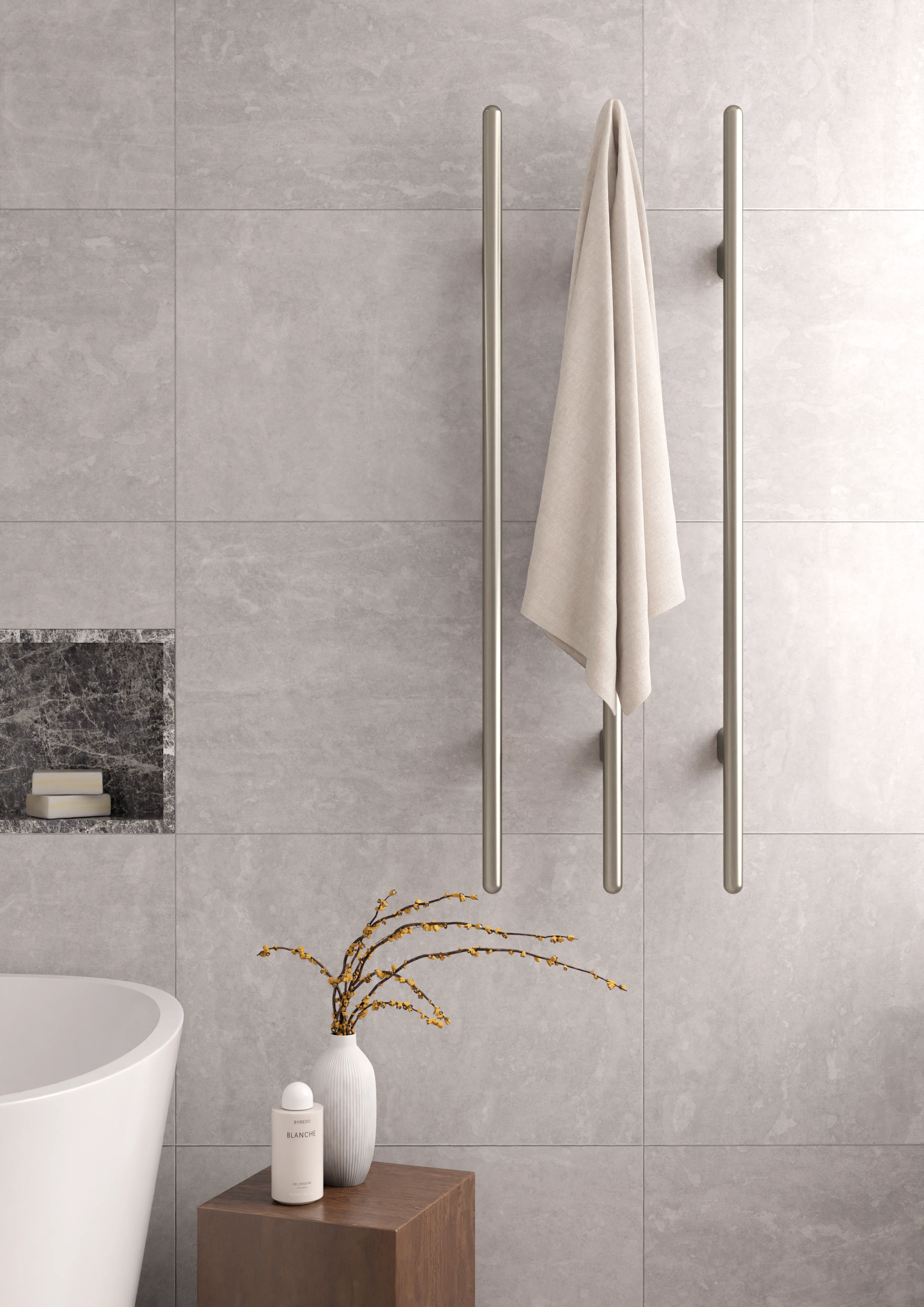 Heated Vertical Towel Rail - Champagne - Image 5
