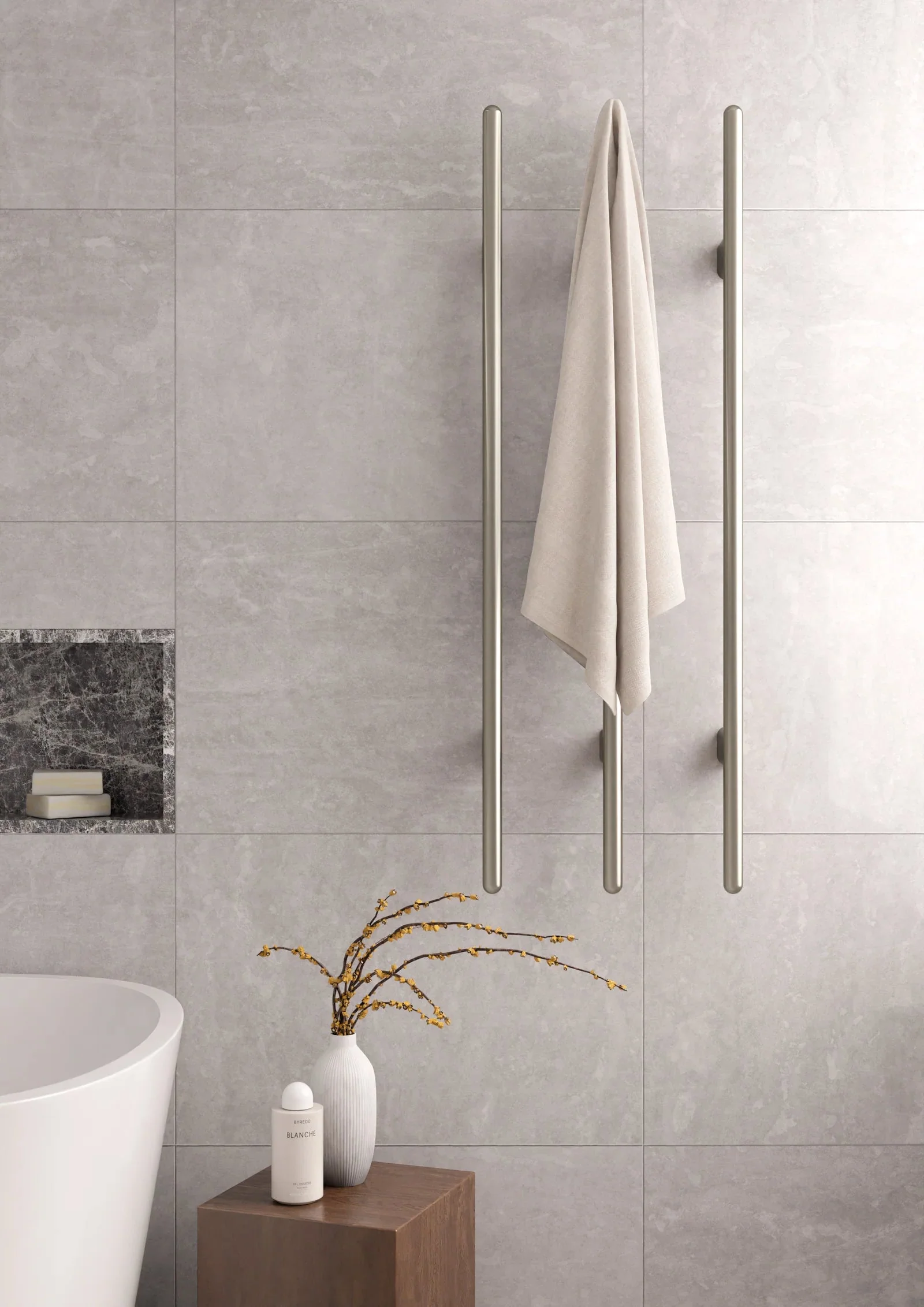 Heated Vertical Towel Rail - PVD Tiger Bronze - Image 5