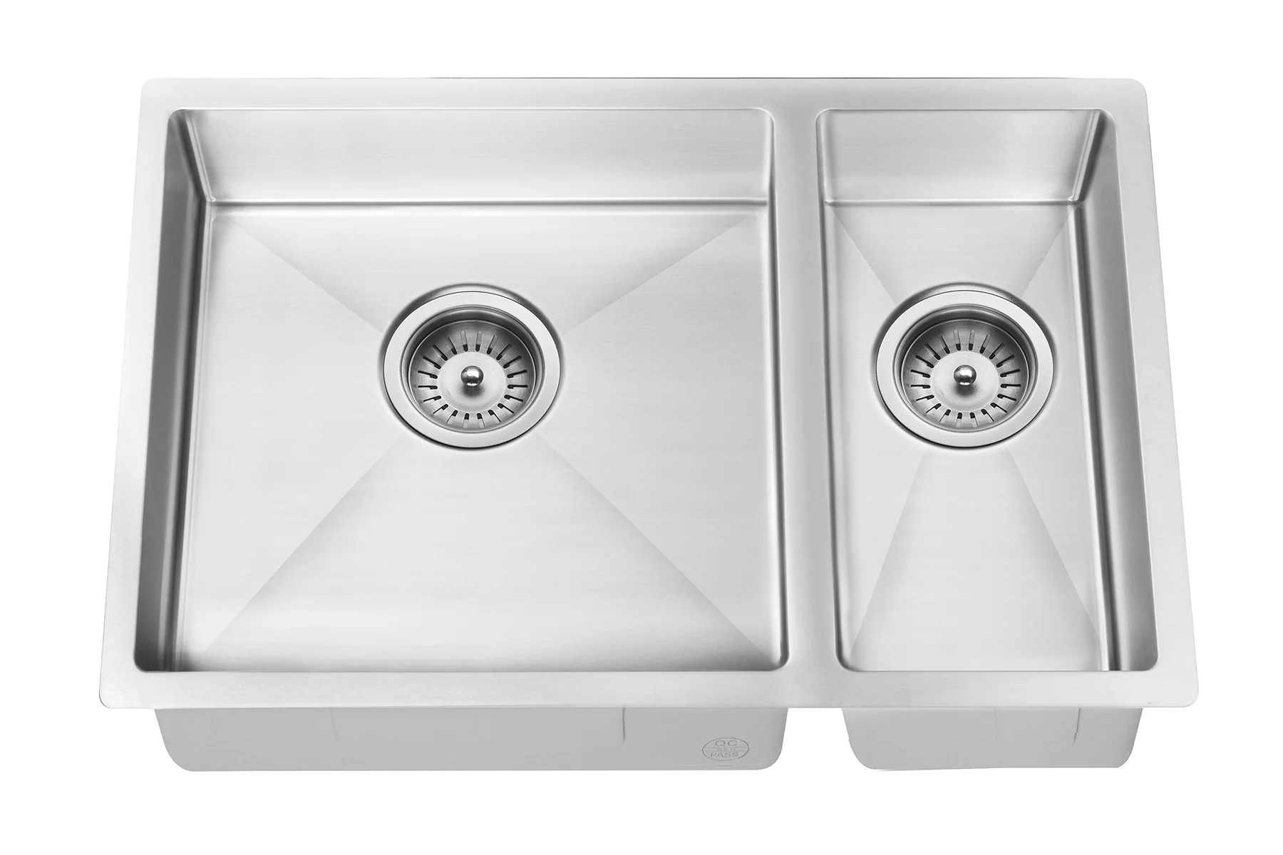 Lavello Kitchen Sink - One & Half Bowl 670 x 440 - PVD Brushed Nickel - Image 8