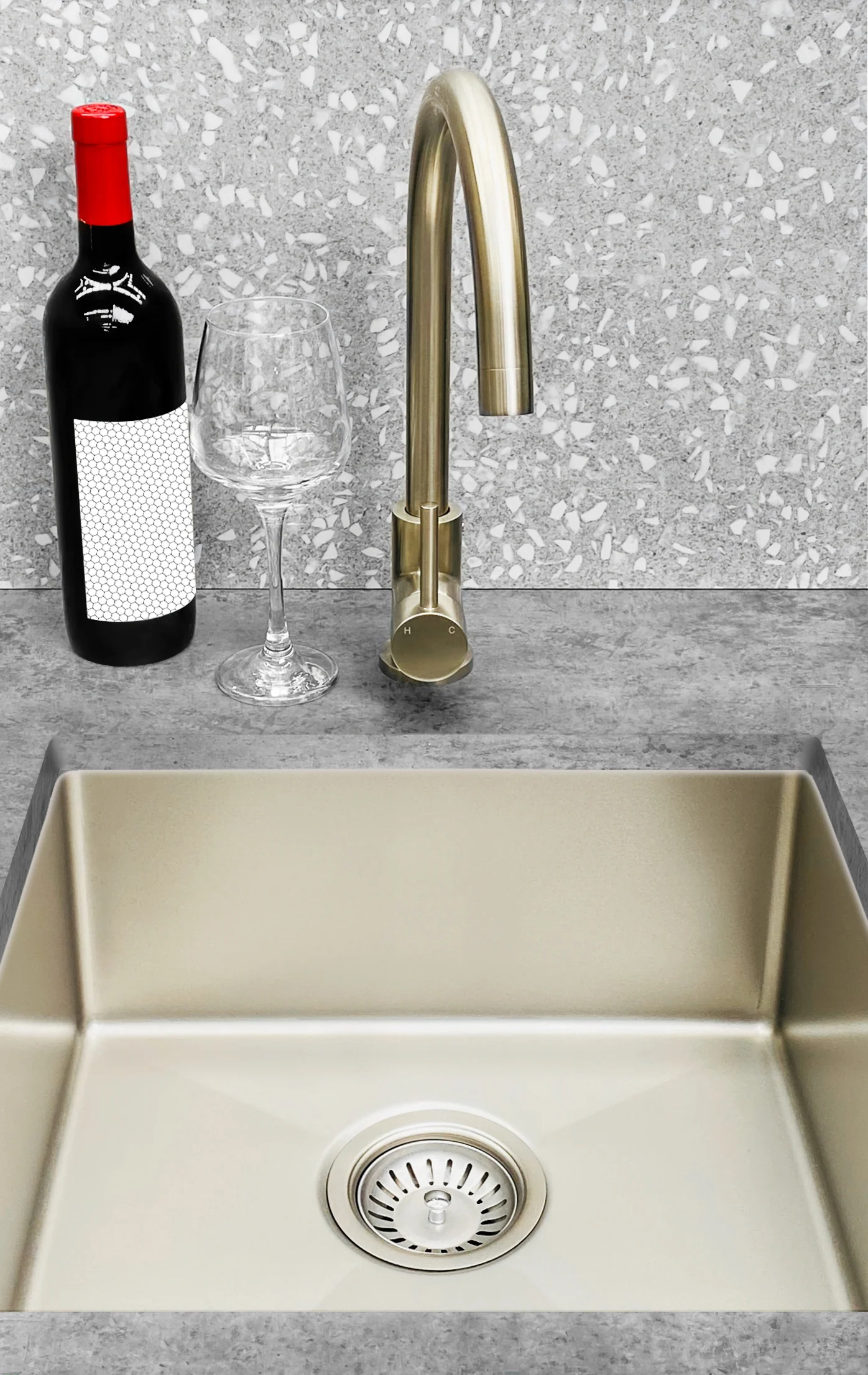 Lavello Kitchen Sink - Single Bowl 380 x 440 - PVD Brushed Nickel - Image 7