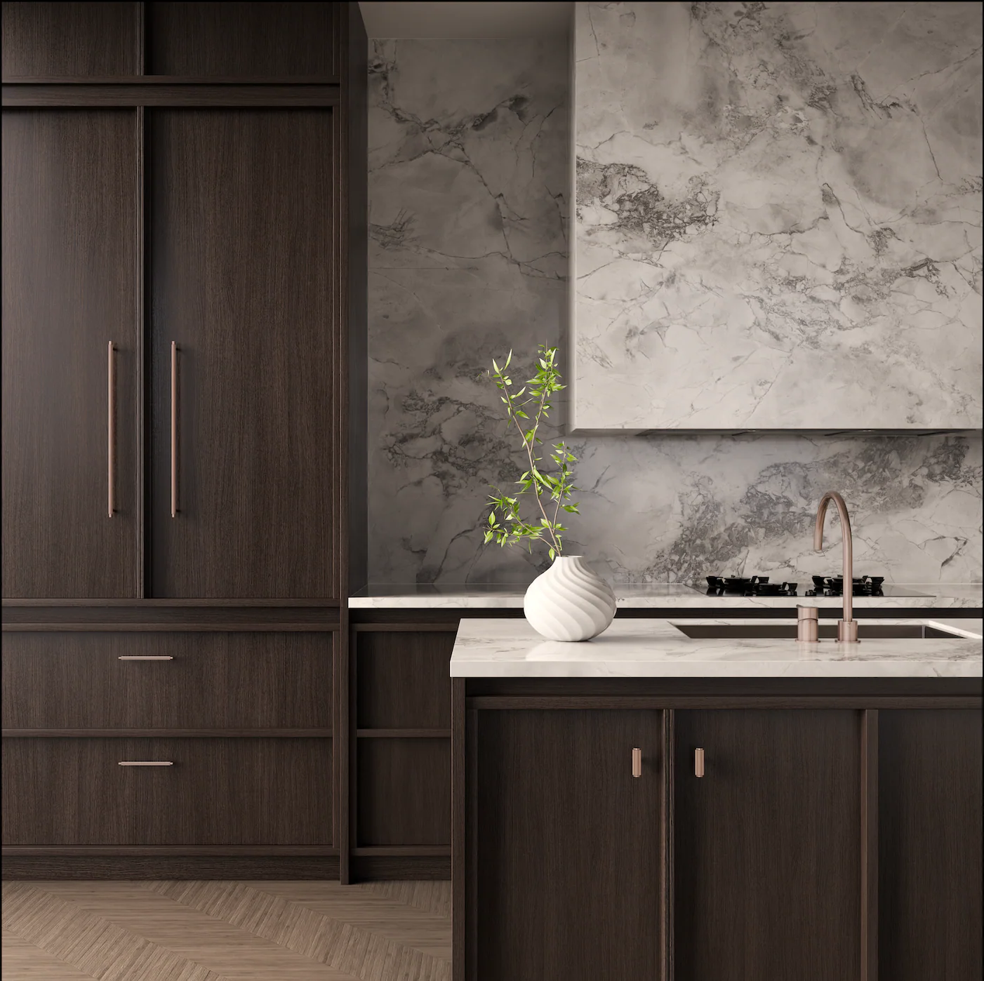 Öppen Round Pull 200mm Cabinet Handle (Brushed) - PVD Champagne - Image 5