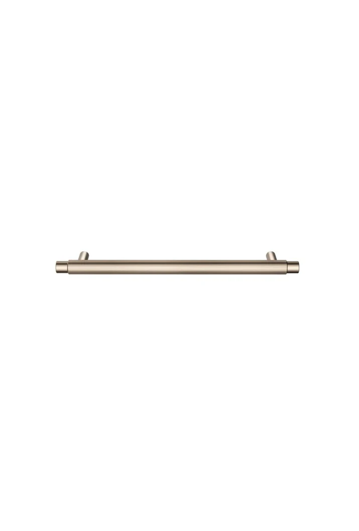 Öppen Round Pull 200mm Cabinet Handle (Linear Knurled) - PVD Champagne - Image 3