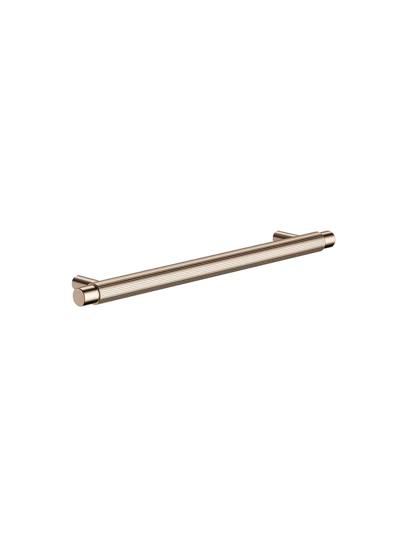 Öppen Round Pull 200mm Cabinet Handle (Linear Knurled) - PVD Champagne - Image 4