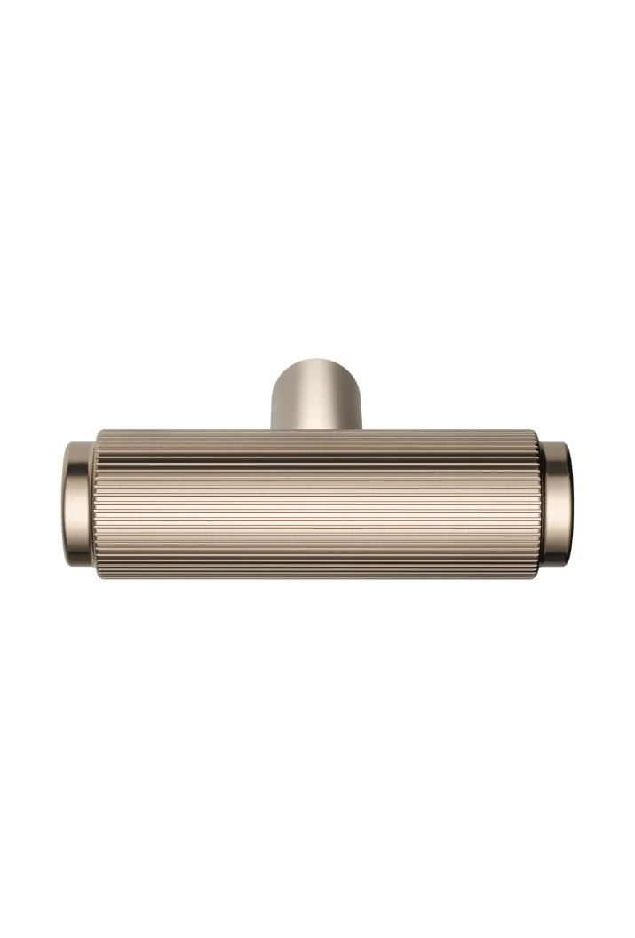 Öppen T-Pull Cabinet Handle (Linear Knurled) - PVD Champagne - Image 3