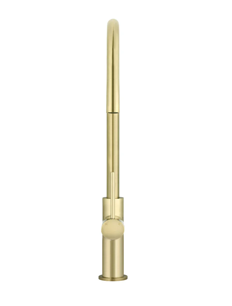 Round Piccola Pull Out Kitchen Mixer Tap - PVD Tiger Bronze - Image 3
