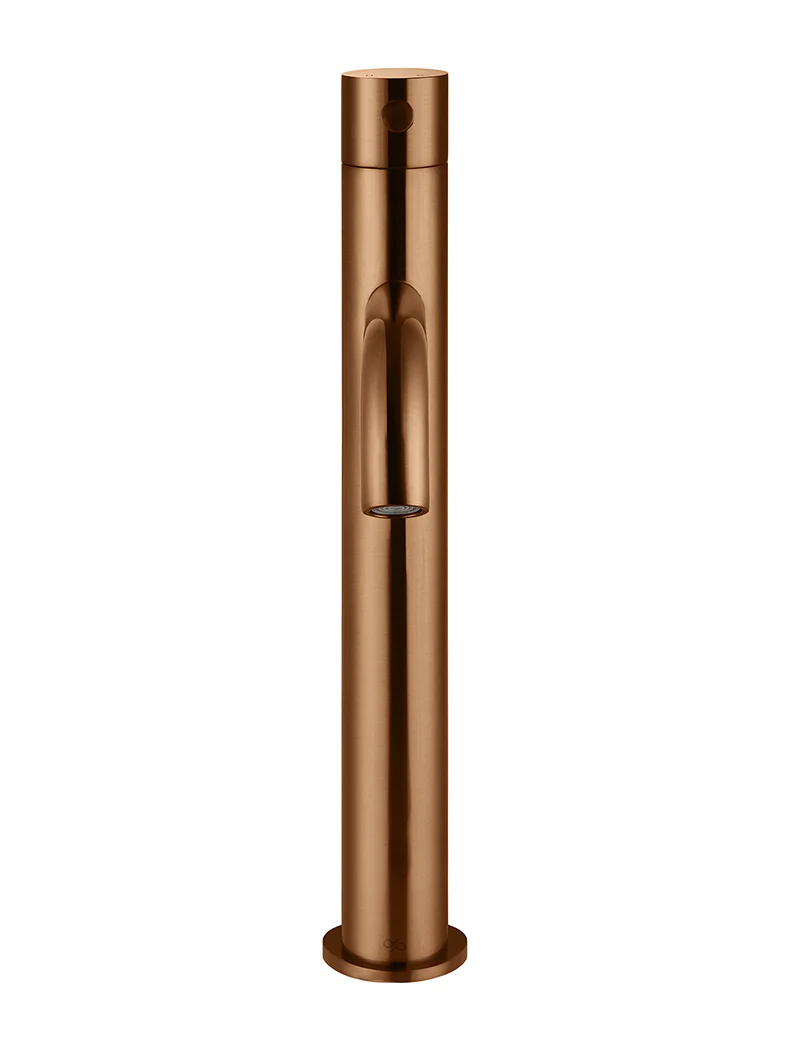 Piccola Tall Basin Mixer Tap with 130mm Spout - Lustre Bronze - Image 4