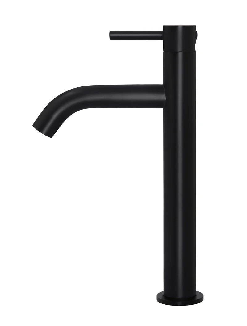 Piccola Tall Basin Mixer Tap with 130mm Spout - Matte Black - Image 2