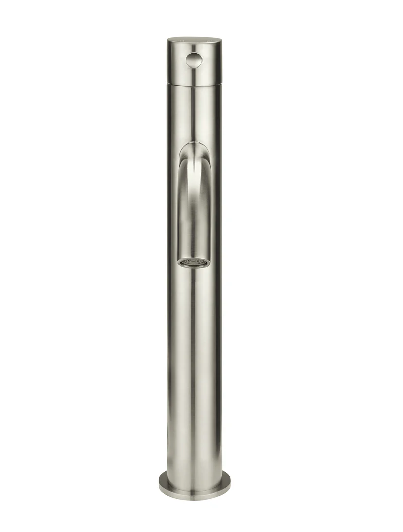 Piccola Tall Basin Mixer Tap with 130mm Spout - PVD Brushed Nickel - Image 4