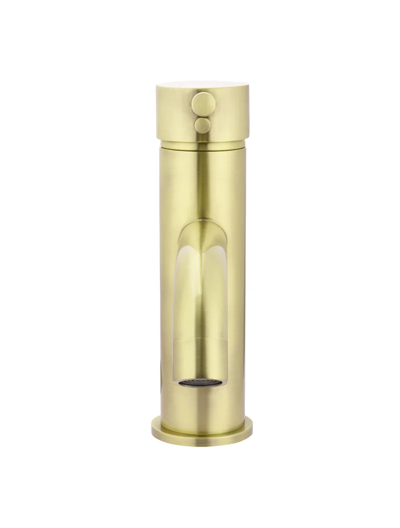Round Basin Mixer Curved - PVD Tiger Bronze - Image 3