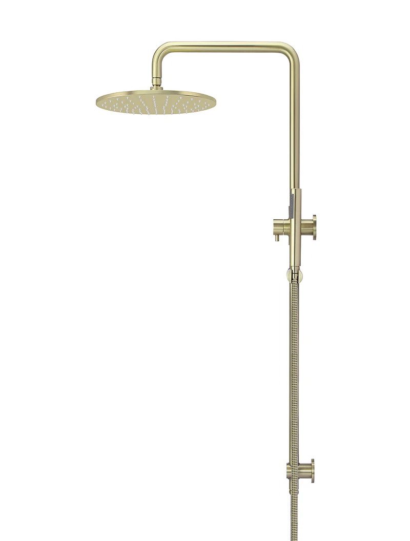 Round Combination Shower Rail, 300mm Rose, Single Function Hand Shower - PVD Tiger Bronze - Image 3