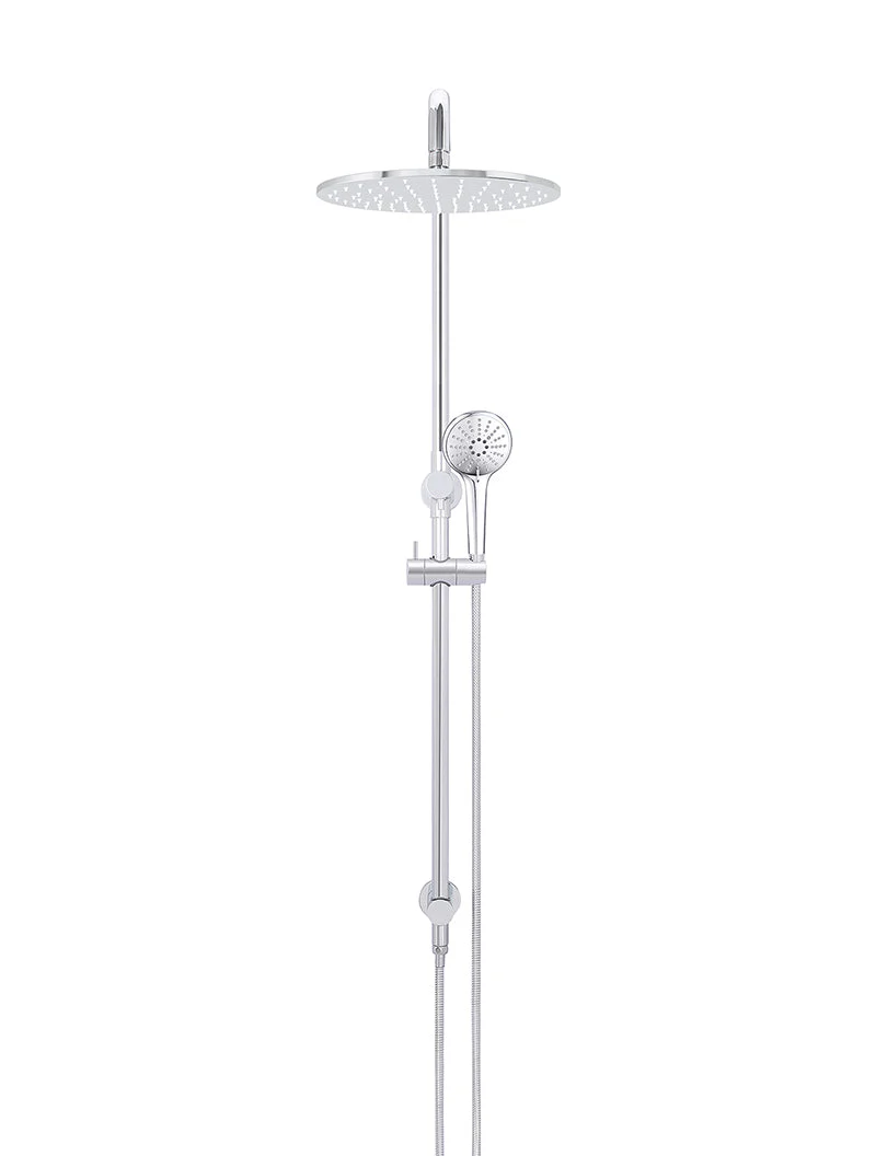 Round Combination Shower Rail 300mm Rose, Three Function Hand Shower - Polished Chrome - Image 2