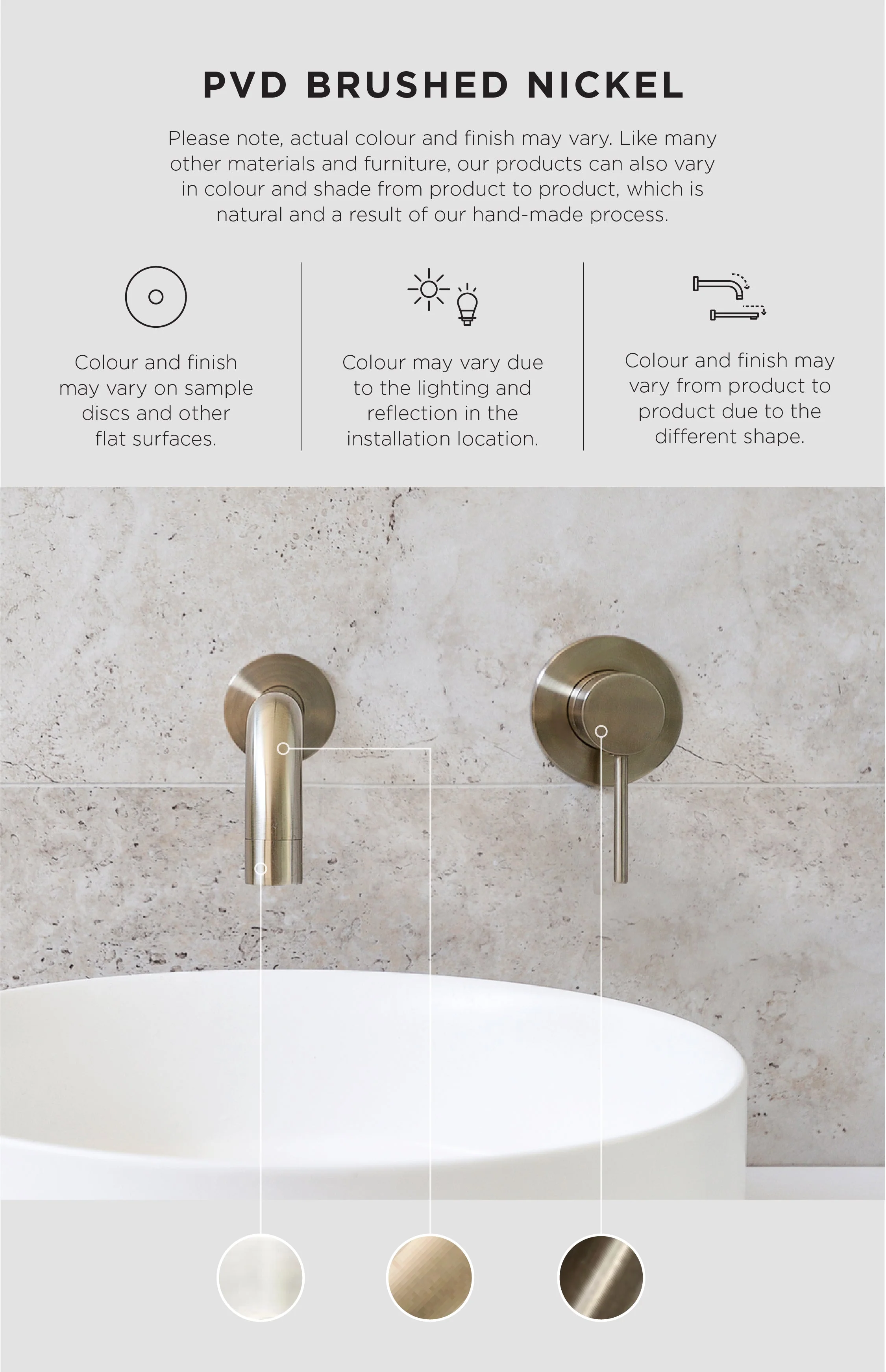 Round Diverter Mixer Paddle Handle Trim Kit (In-wall Body Not Included) - PVD Brushed Nickel - Image 4