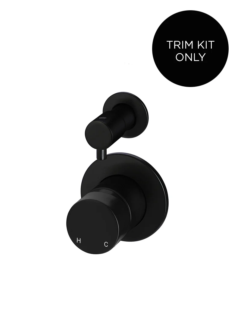 Round Diverter Mixer Pinless Handle Trim Kit (In-wall Body Not Included) - Matte Black