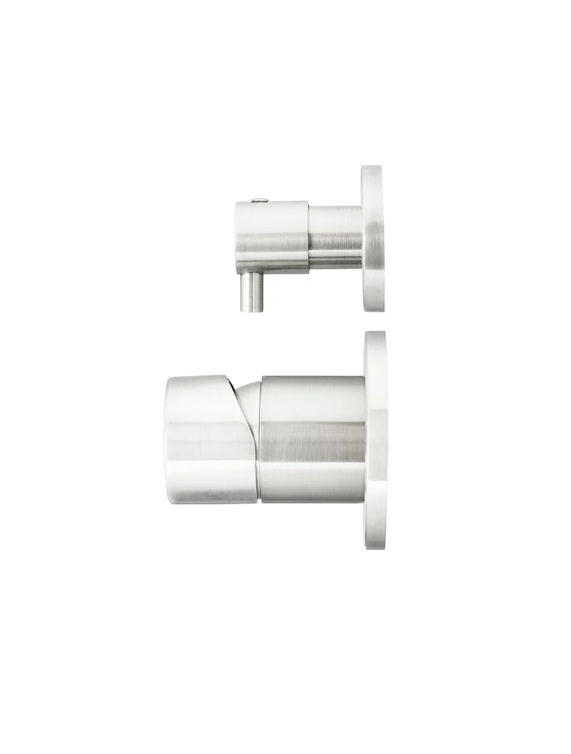 Round Diverter Mixer Pinless Handle Trim Kit (In-wall Body Not Included) - PVD Brushed Nickel - Image 2