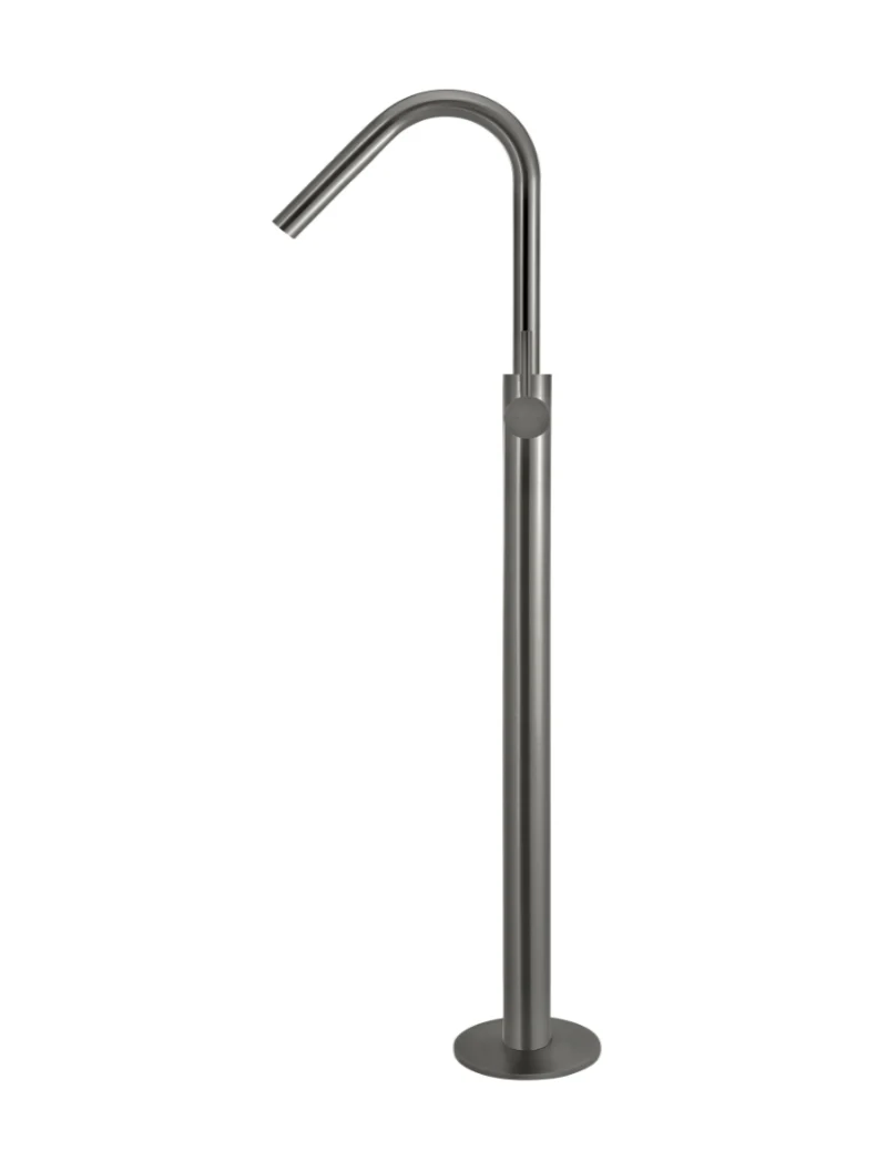 Round Freestanding Bath Spout and Hand Shower - Shadow Gunmetal - Image 2