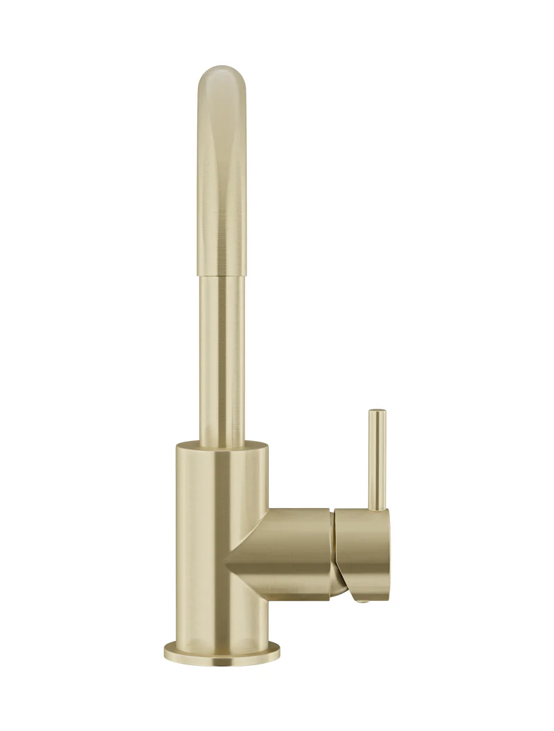 Round Gooseneck Basin Mixer with Cold Start - PVD Tiger Bronze - Image 3