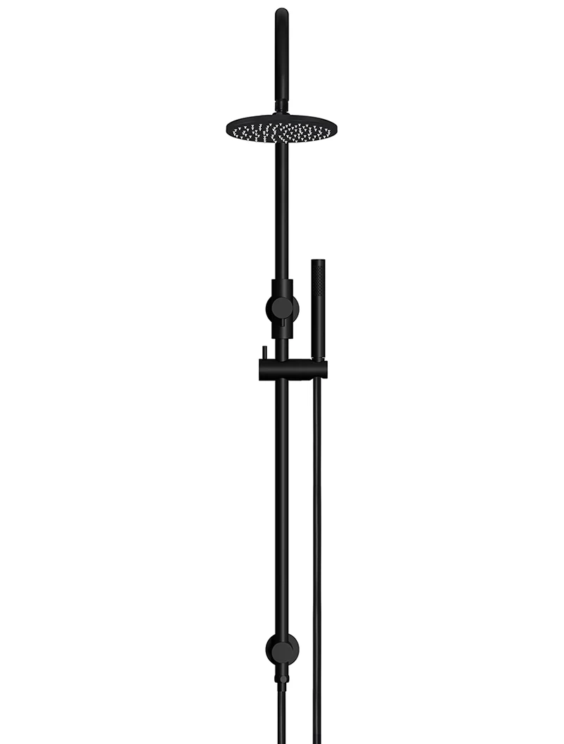Round Gooseneck Shower Set with 200mm rose, Single-Function Hand Shower - Matte Black - Image 2