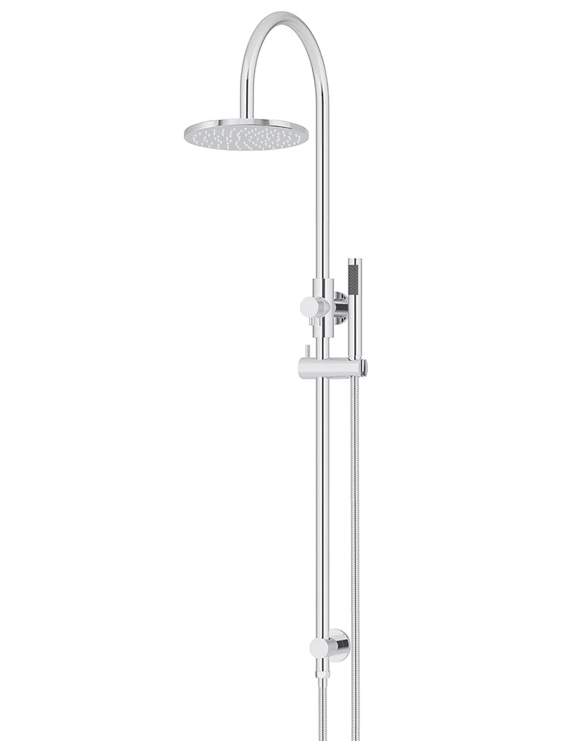 Round Gooseneck Shower Set with 200mm rose, Single-Function Hand Shower - Polished Chrome - Image 4