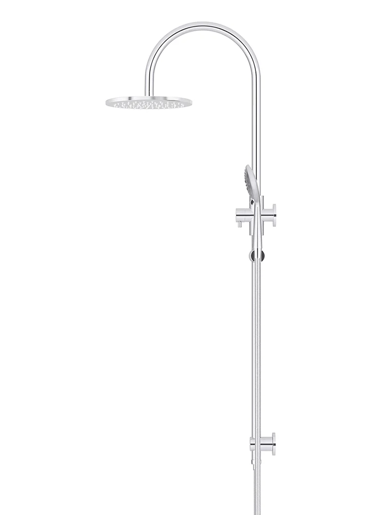 Round Gooseneck Shower Set with 200mm rose, Three-Function Hand Shower - Polished Chrome - Image 3
