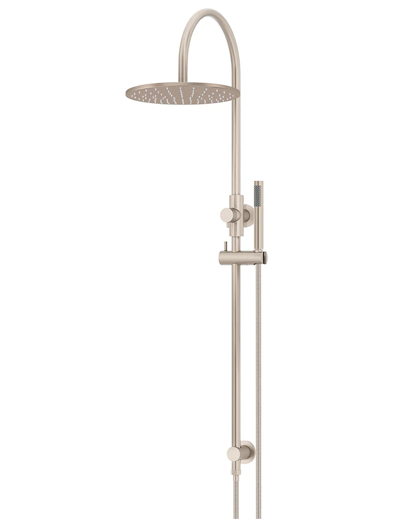 Round Gooseneck Shower Set with 300mm rose, Single-Function Hand Shower - Champagne - Image 6
