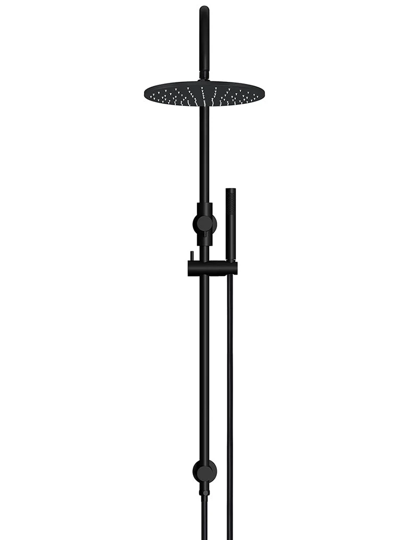 Round Gooseneck Shower Set with 300mm rose, Single-Function Hand Shower - Matte Black - Image 2