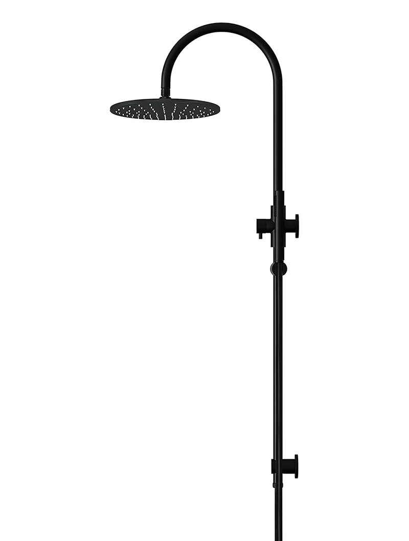 Round Gooseneck Shower Set with 300mm rose, Single-Function Hand Shower - Matte Black - Image 3