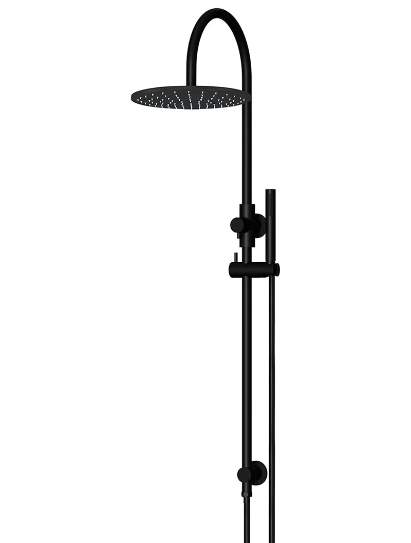 Round Gooseneck Shower Set with 300mm rose, Single-Function Hand Shower - Matte Black - Image 4