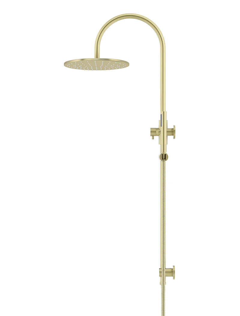 Round Gooseneck Shower Set with 300mm rose, Single-Function Hand Shower - PVD Tiger Bronze - Image 3