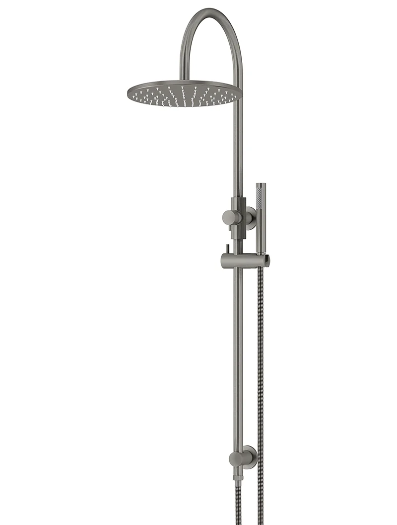 Round Gooseneck Shower Set with 300mm rose, Single-Function Hand Shower - Shadow Gunmetal - Image 5
