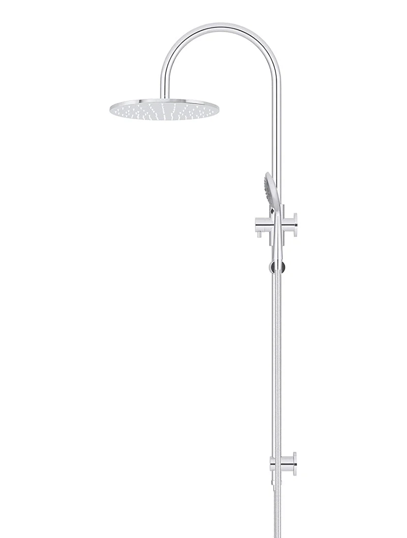 Round Gooseneck Shower Set with 300mm rose, Three-Function Hand Shower - Polished Chrome - Image 3