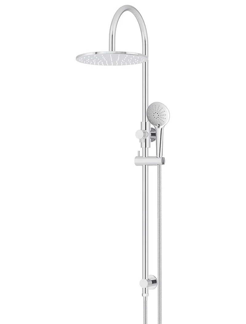 Round Gooseneck Shower Set with 300mm rose, Three-Function Hand Shower - Polished Chrome - Image 4