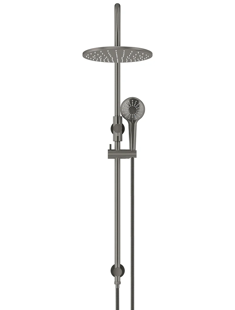 Round Gooseneck Shower Set with 300mm rose, Three-Function Hand Shower - Shadow Gunmetal - Image 2