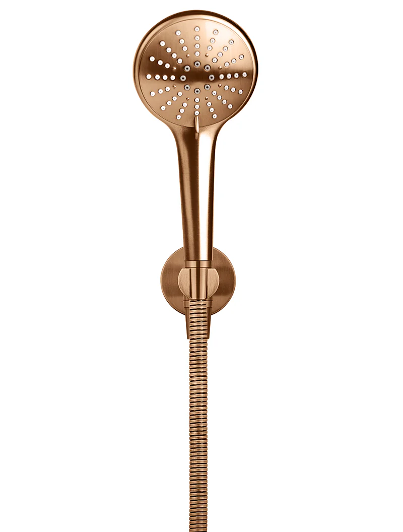 Round Three Function Hand Shower on Fixed Bracket - Lustre Bronze - Image 2