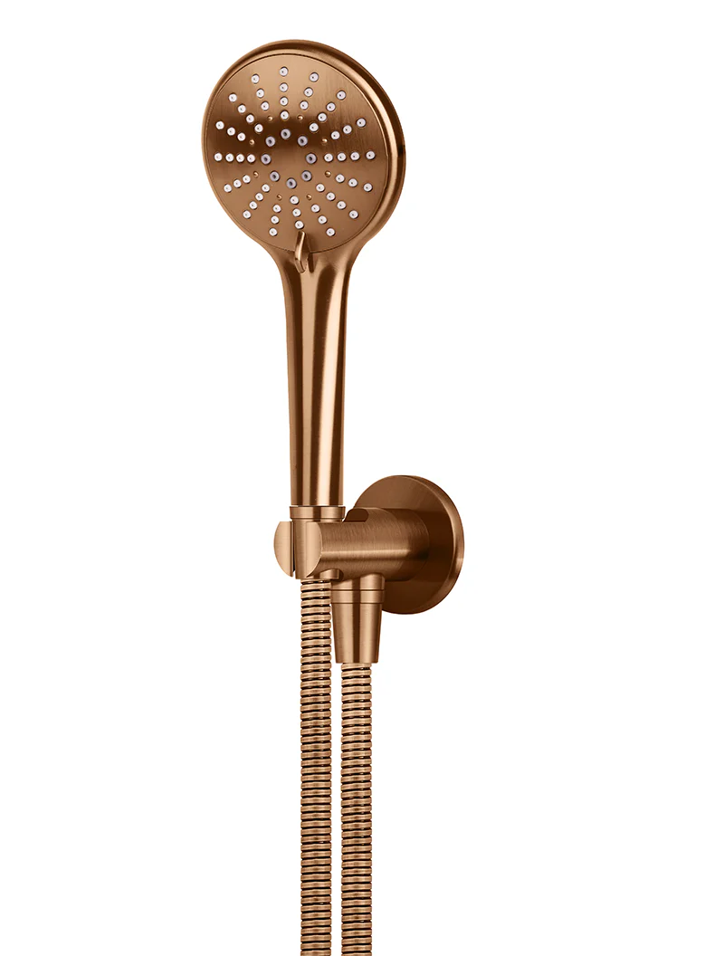 Round Three Function Hand Shower on Fixed Bracket - Lustre Bronze - Image 5