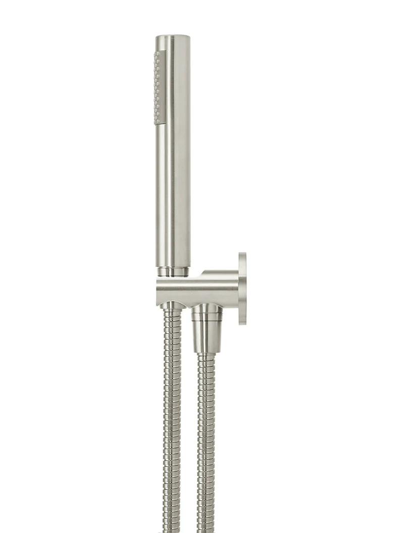 Round Hand Shower on Fixed Bracket - PVD Brushed Nickel - Image 3