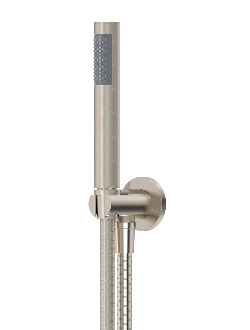 Round Hand Shower on Fixed Bracket - PVD Brushed Nickel - Image 8