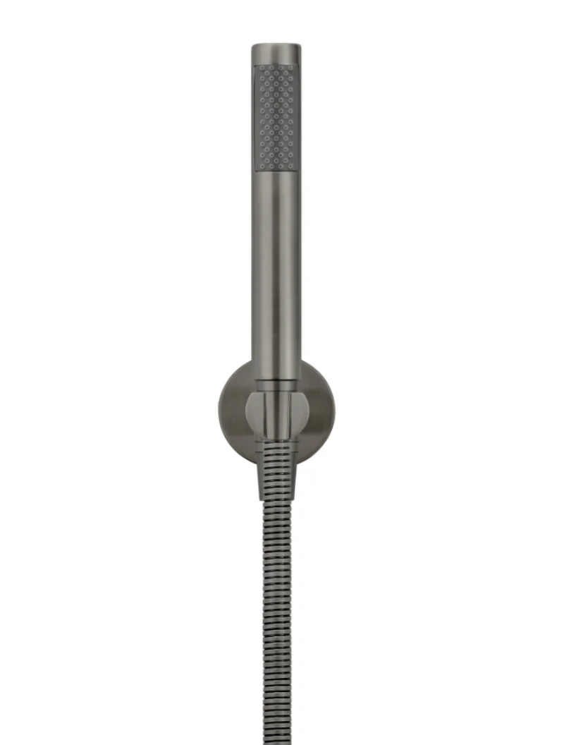 Round Hand Shower on Fixed Bracket - Shadow Gunmetal - Image 2