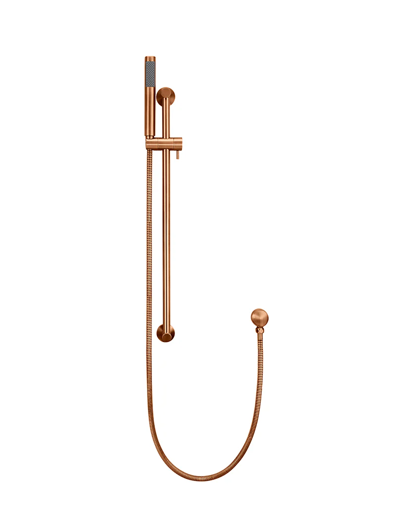 Round Hand Shower on Rail Column - Lustre Bronze - Image 2