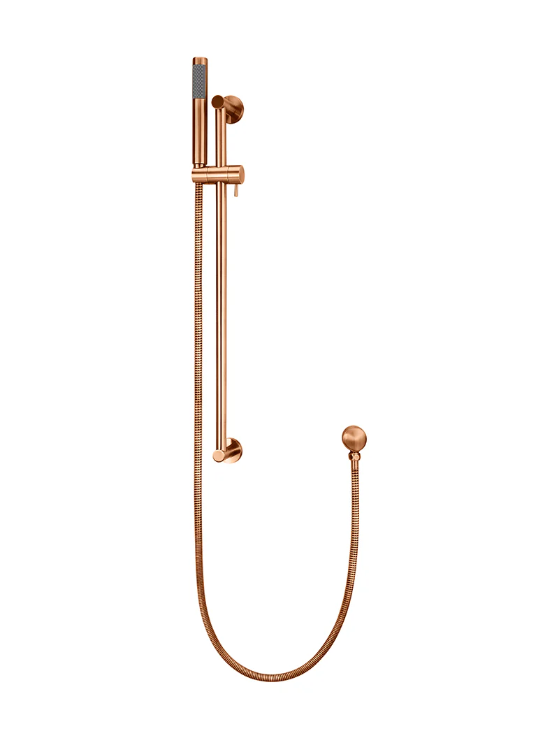 Round Hand Shower on Rail Column - Lustre Bronze - Image 5