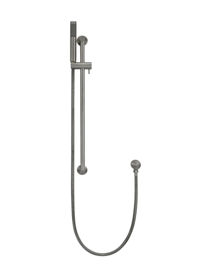 Round Hand Shower on Rail Column - Shadow Gunmetal - Image 2