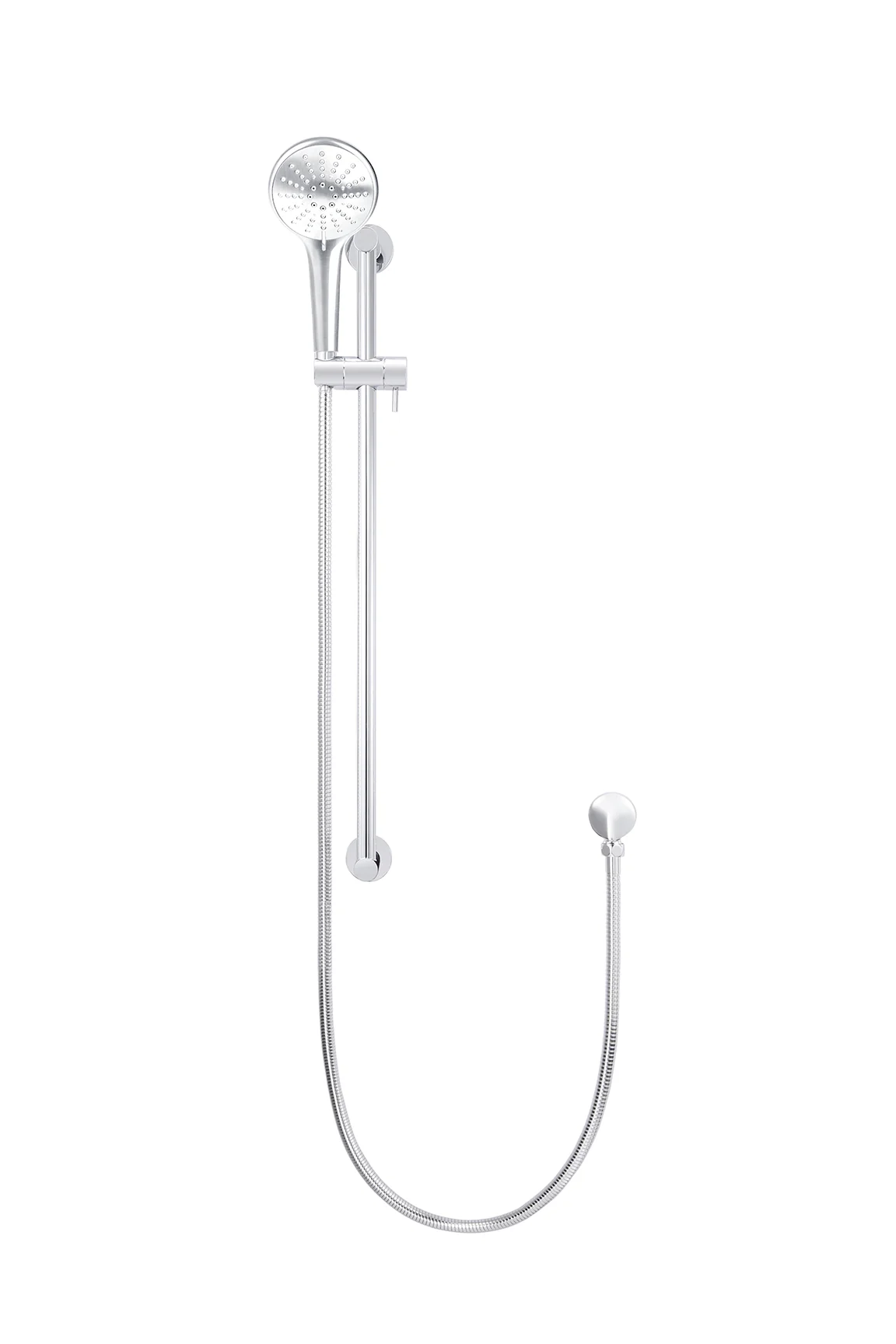 Round Three Function Hand Shower on Rail Column - Polished Chrome - Image 2