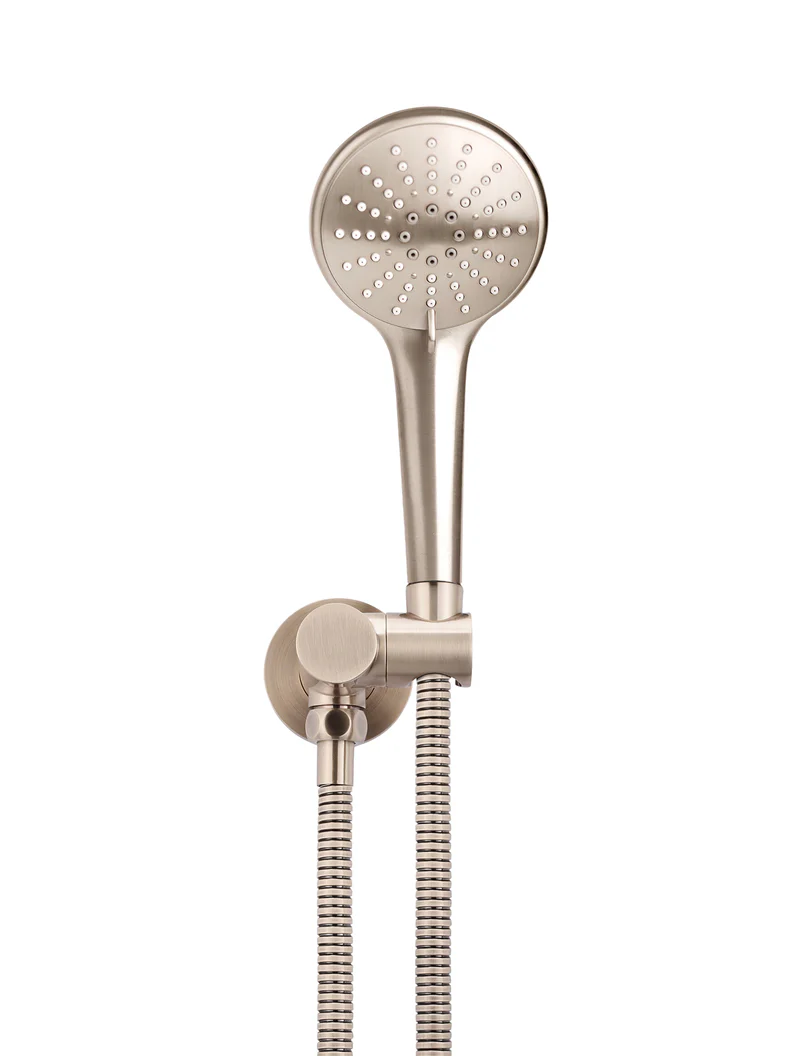 Round Hand Shower on Swivel Bracket - Champagne - Image 2